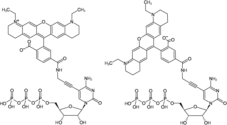 Structural formula of 5-Propargylamino-CTP-ATTO-565 (5-Propargylamino-cytidine-5'-triphosphate, labeled with ATTO 565, Triethylammonium salt)