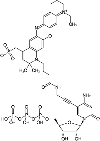 Structural formula of 5-Propargylamino-CTP-ATTO-680 (5-Propargylamino-cytidine-5'-triphosphate, labeled with ATTO 680, Triethylammonium salt)