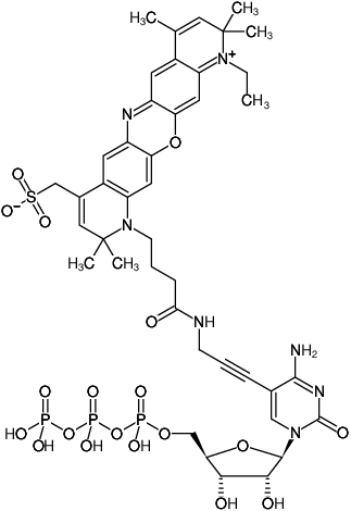 Structural formula of 5-Propargylamino-CTP-ATTO-700 (5-Propargylamino-cytidine-5'-triphosphate, labeled with ATTO 700, Triethylammonium salt)