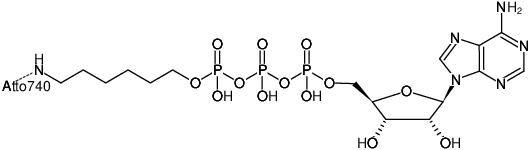 Structural formula of γ-(6-Aminohexyl)-ATP-ATTO-740 (γ-(6-Aminohexyl)-adenosine-5'-triphosphate, labeled with ATTO 740, Triethylammonium salt)