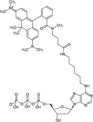 Structural formula of N6-(6-Aminohexyl)-dATP-ATTO-620 (N6-(6-Aminohexyl)-2'-deoxyadenosine-5'-triphosphate, labeled with ATTO 620, Triethylammonium salt)