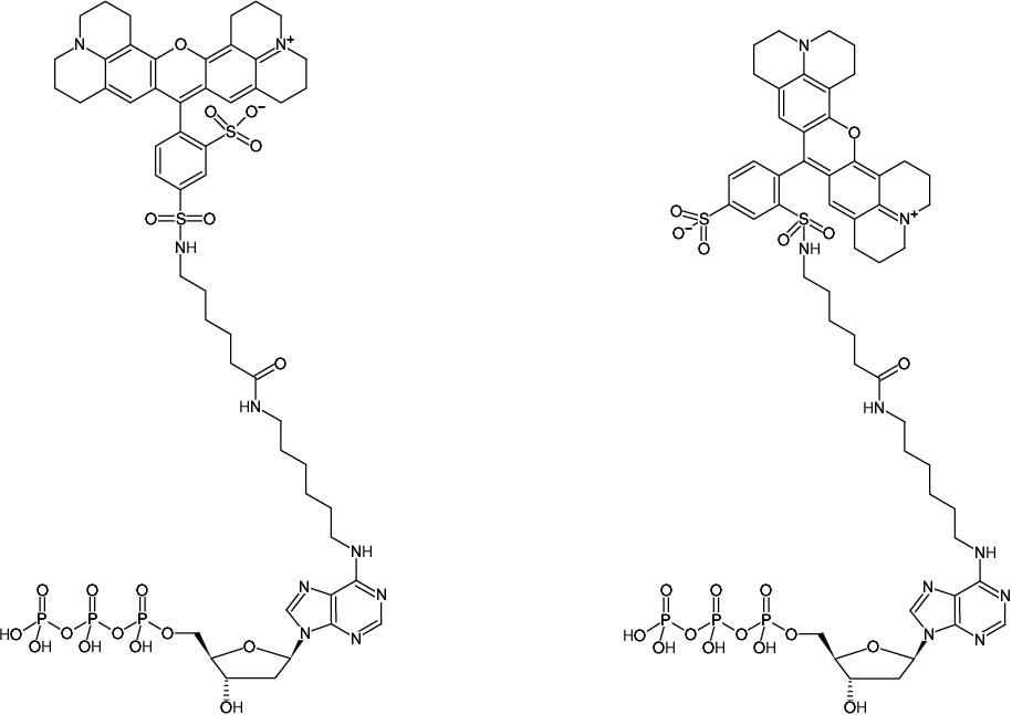 Structural formula of N6-(6-Aminohexyl)-dATP-Texas Red (N6-(6-Aminohexyl)-2'-deoxyadenosine-5'-triphosphate, labeled with Texas Red, Triethylammonium salt)