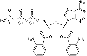 Structural formula of Bis-Ant-ATP (2'/3'-O-(Bis-anthraniloyl)-adenosine-5'-triphosphate, Triethylammonium salt)