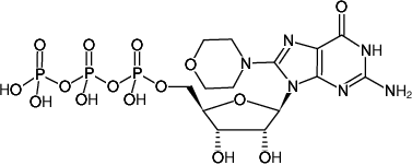 Structural formula of 8-Morpholinyl-GTP (8-Morpholinyl-guanosine-5'-triphosphate, Sodium salt)