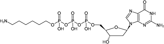 Structural formula of γ-(6-Aminohexyl)-dGTP (γ-(6-Aminohexyl)-2'-deoxyguanosine-5'-triphosphate, Triethylammonium salt)