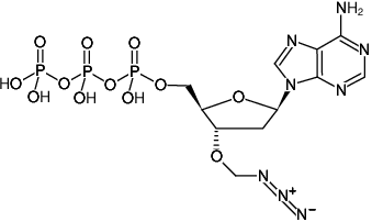 Structural formula of 3'-O-Azidomethyl-dATP (3'-O-Azidomethyl-2'-deoxyadenosine-5'-triphosphate, Sodium salt)