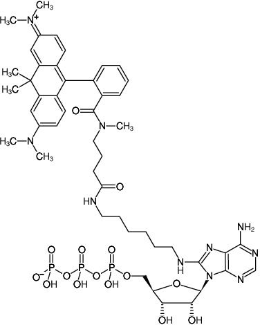 Structural formula of 8-(6-Aminohexyl)-amino-ATP-ATTO-620 (8-(6-Aminohexyl)-amino-adenosine-5'-triphosphate, labeled with ATTO 620, Triethylammonium salt)